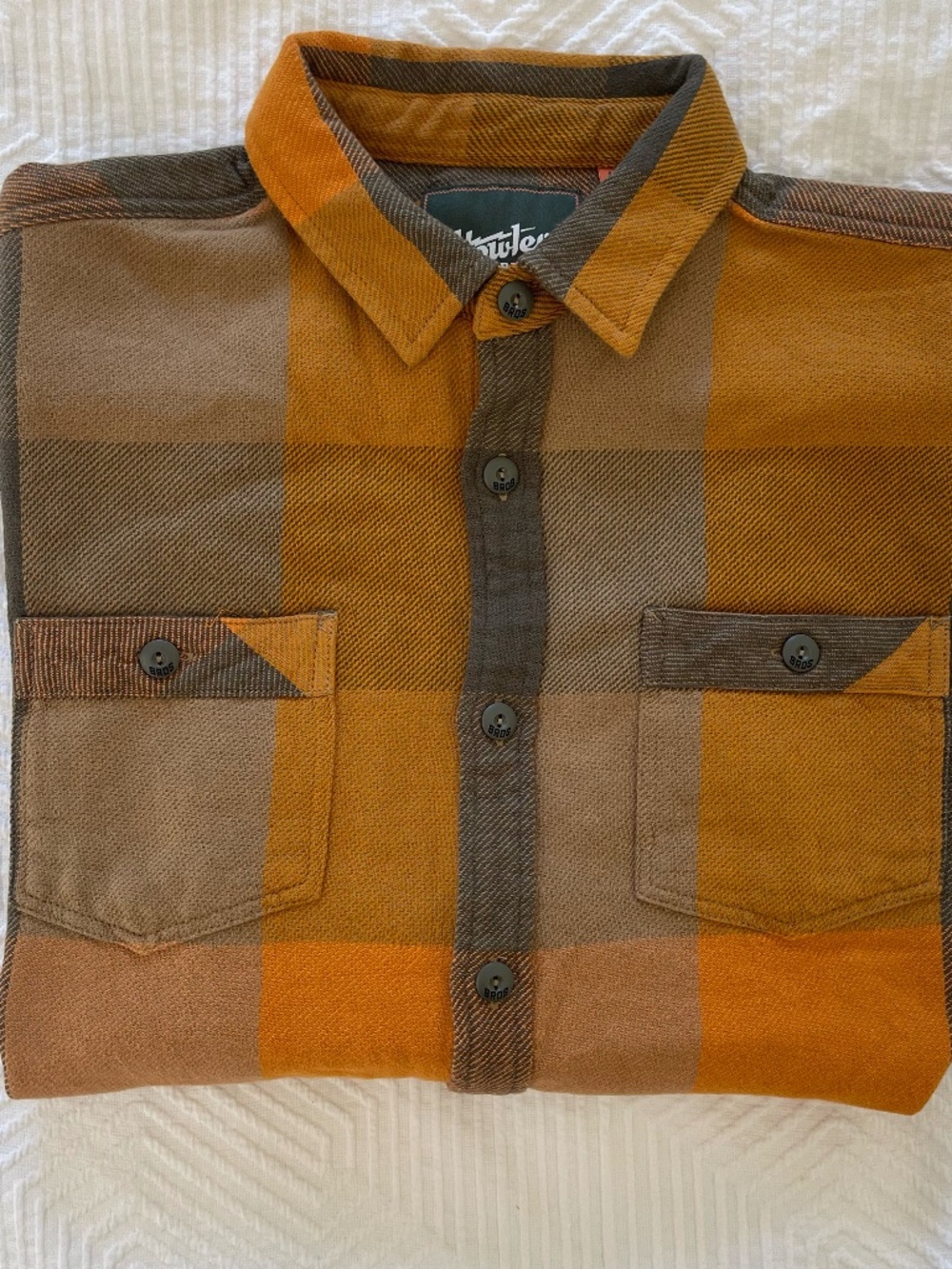 Howler Bros Men's L Outback Plaid Roadanthe Flannel Button Up Sol Glow NWT - Picture 5 of 16
